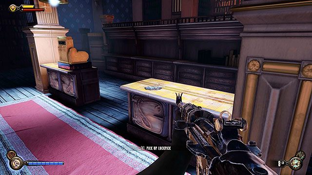 Żołnierskie Pole, księgarnia (po zdobyciu Elektrycznego Dżokeja) - Rozdział 12 | Wytrychy | BioShock Infinite - BioShock: Infinite - poradnik do gry