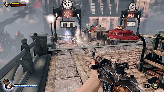 Przejdź otwartym korytarzem na stację gondoli - Idź do domu Comstocka | Rozdział 28 - Emporium | BioShock Infinite - BioShock: Infinite - poradnik do gry