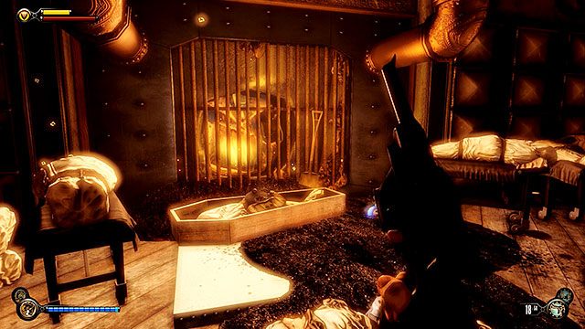 Następnie przejdź do pomieszczenia na prawo od windy (Tu leżymy) - Idź do biura dyrektora | Rozdział 33 - Atrium | BioShock Infinite - BioShock: Infinite - poradnik do gry