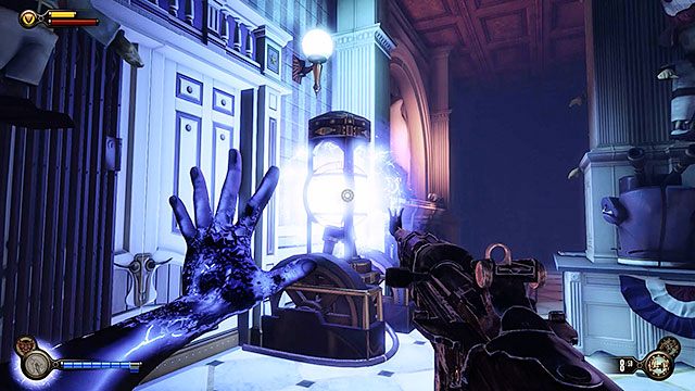 Po wejściu do sklepu, użyj Elektrycznego Dżokeja na znajdującym się w środku generatorze, aby dostać się na zaplecze - Wyposażenie | BioShock Infinite - BioShock: Infinite - poradnik do gry