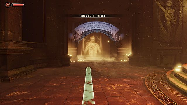 Po wyjściu z rakiety przeszukaj ławki w pierwszym pomieszczeniu i udaj się korytarzem w lewo - Znajdź drogę do miasta w BioShock Infinite | Rozdział 2 - Centrum Powitalne - BioShock: Infinite - poradnik do gry
