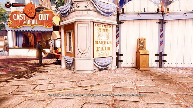 Tuż przy wejściu na jarmark, na przeciwko prezentacji wigorów - Rozdziały 2-3 | Punkty widokowe (kinetoskopy i teleskopy) | BioShock Infinite - BioShock: Infinite - poradnik do gry