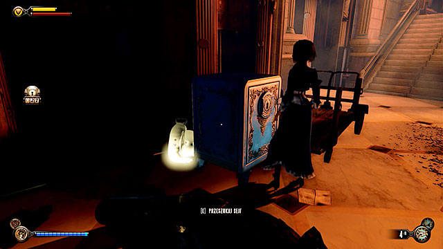 Po wejściu do skarbca przejdź do sąsiedniego pomieszczenia po lewej stronie - Sejfy i zamknięte drzwi | Wytrychy | BioShock Infinite - BioShock: Infinite - poradnik do gry