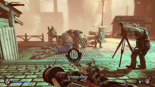 Przedrzyj się znajomą już drogą w kierunku baru Nocna Szychta - Wróć do warsztatu rusznikarza | Rozdział 23 - Byczy Dziedziniec - BioShock: Infinite - poradnik do gry