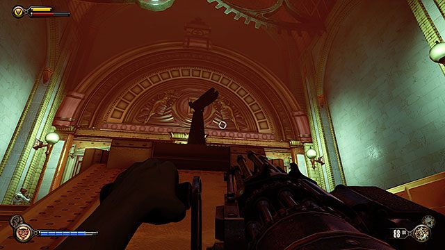 Kiedy wylądujesz na pomoście, brama do fabryki stanie otworem - Zniszcz sterowiec | Rozdział 26 - Dziedziniec Fabryczny | BioShock Infinite - BioShock: Infinite - poradnik do gry