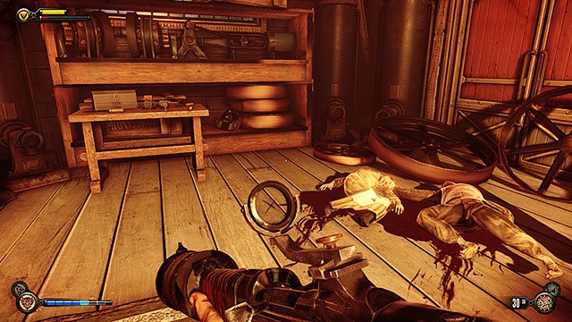 Wielki Chen-Lin, rusznikarz i maszynista, na regale obok zwłok Państwa Chen Lin - Rozdział 23-26 | Voksofony | BioShock Infinite - BioShock: Infinite - poradnik do gry