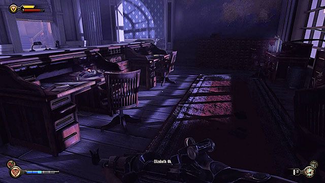 Pawilony Patrioty, biurko na przeciwko okna w zamkniętym biurze na lewo od windy - Rozdział 8 | Voksofony | BioShock Infinite - BioShock: Infinite - poradnik do gry