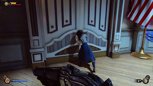 Centrum Powitalne Żołnierskiego Pola, pod drzwiami do biura ochrony - Rozdział 8 | Wytrychy | BioShock Infinite - BioShock: Infinite - poradnik do gry