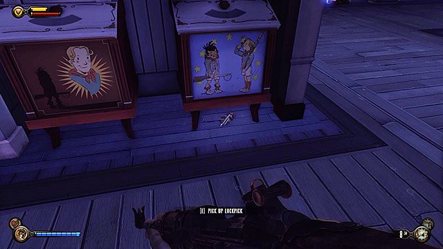 Żołnierskie Pole, pod automatem Duke and Dimwit, na pierwszym piętrze sali biletowej - Rozdział 8 | Wytrychy | BioShock Infinite - BioShock: Infinite - poradnik do gry