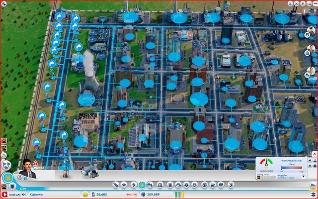Wodę pobiera się z gruntu - występuje w pewnych określonych, narzuconych z góry miejscach - Woda w SimCity - SimCity - poradnik do gry