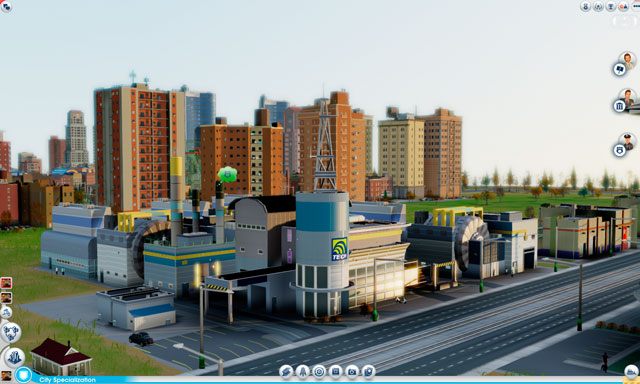 Aby stworzyć przemysł elektroniczny, trzeba dysponować co najmniej siedmioma średniozaawansowanymi fabrykami - to warunek konieczny do wzniesienia fabryki procesorów [Processor Factory], pokazanej na screenie powyżej - Wydobycie i handel | Specjalizacje miast w SimCity - SimCity - poradnik do gry