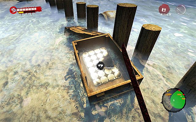 Poszukiwane zapasy znajdują się zanurzonej w wodzie dużej skrzyni i będzie to prowiant - Dar niebios - Poboczne zadania - Dżungla - Dead Island Riptide - poradnik do gry