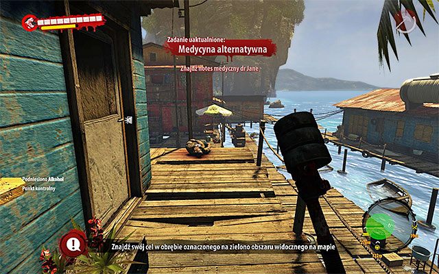 Poszukiwany gabinet lekarski znajduje się w południowo-zachodniej części oznaczonego zielonym kolorem obszaru - Medycyna alternatywna | Poboczne zadania - Dżungla | Dead Island Riptide - Dead Island Riptide - poradnik do gry
