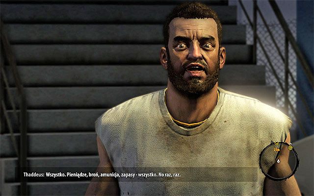 Skręć w lewo i podejdź do Thaddeusa, który jest liderem więźniów - Porozmawiaj z więźniami | Rozdział 7 - Skrzyżowanie | Dead Island Riptide - Dead Island Riptide - poradnik do gry