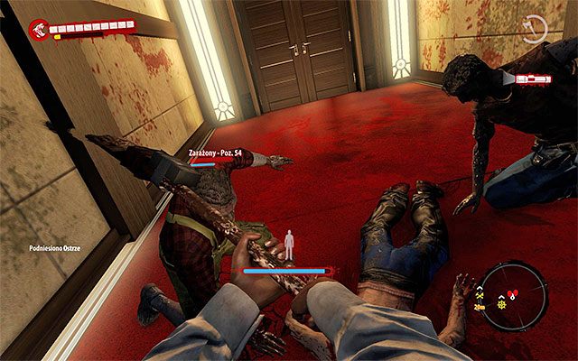 Kolejna grupa zombiaków czeka na Ciebie przy korytarzu prowadzącym do sali kinowej - Oczyść budynek | Rozdział 8 - W pierwszym rzędzie | Dead Island Riptide - Dead Island Riptide - poradnik do gry