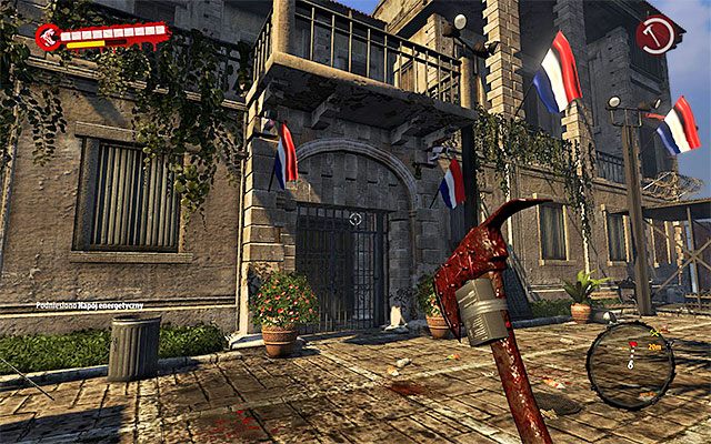 Wejście do głównego budynku Bazy Wojskowej znajduje się na zachód stąd - Znajdź wejście do budynku | Rozdział 9 - Zmilitaryzowana strefa - Dead Island Riptide - poradnik do gry