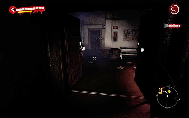 Zejdź po schodach na niższy poziom i otwórz pobliskie drzwi, będąc gotowym do wyeliminowania nowych zombiaków przebywających w sąsiednim pomieszczeniu - Ucieknij z Bazy | Rozdział 10 - Ratunek | Dead Island Riptide - Dead Island Riptide - poradnik do gry