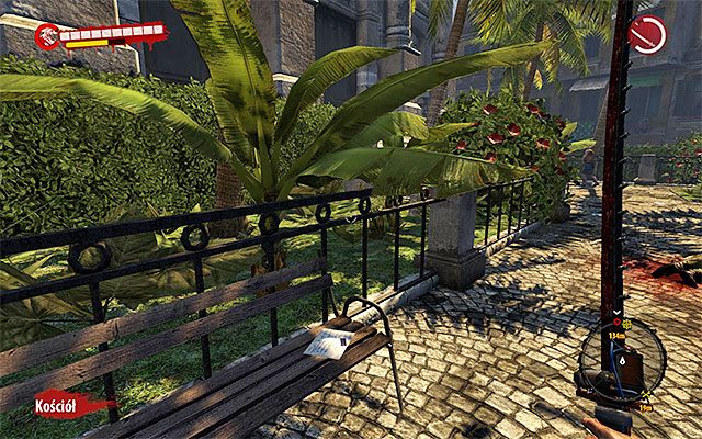 Po dotarciu w okolice kościoła rozejrzyj się za ławką, na której pozostawiono pocztówkę - Pocztówki - Henderson | Sekrety | Dead Island Riptide - Dead Island Riptide - poradnik do gry