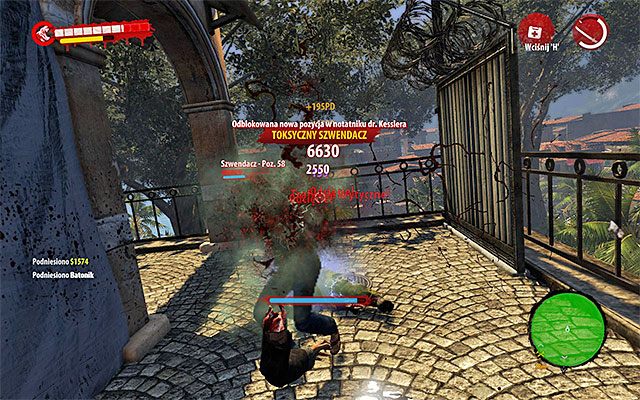 Ruszaj dalej, napotykając po drodze kilku toksycznych szwendaczy - Dotrzyj do doków | Rozdział 12 - Z prądem | Dead Island Riptide - Dead Island Riptide - poradnik do gry