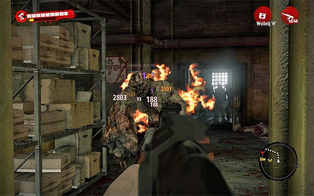 Wejdź do prawego pomieszczenia i zaatakuj widoczną w oddali grupkę zombiaków - Dotrzyj do windy towarowej | Rozdział 13 - Z prądem | Dead Island Riptide - Dead Island Riptide - poradnik do gry