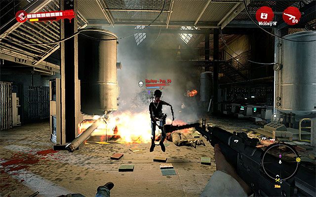 Uważaj na rzucane przez Harlow koktajle Mołotowa, unikając wchodzenia w kontakt z ogniem - Pokonaj Harlow | Rozdział 13 - Z prądem | Dead Island Riptide - Dead Island Riptide - poradnik do gry