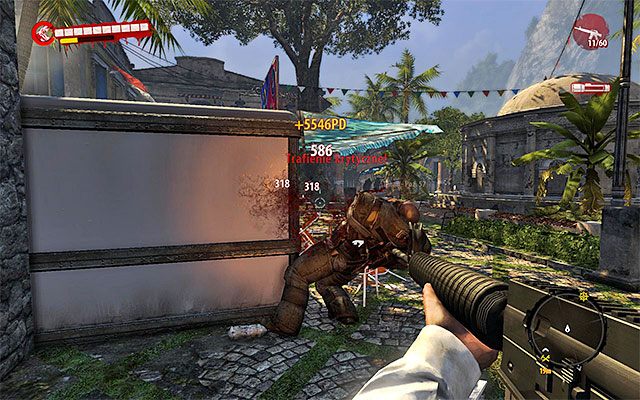 Zeskocz na dół i przystąp do atakowania zombiaków, które wkrótce pojawią się w okolicy - Superbohater | Poboczne zadania - Henderson | Dead Island Riptide - Dead Island Riptide - poradnik do gry
