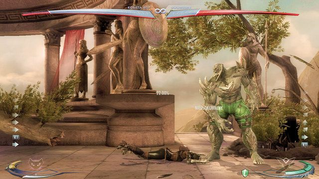Na prawym krańcu areny znajduje się drzewo - Injustice: Themyscira - arena - Injustice Gods Among Us - poradnik do gry