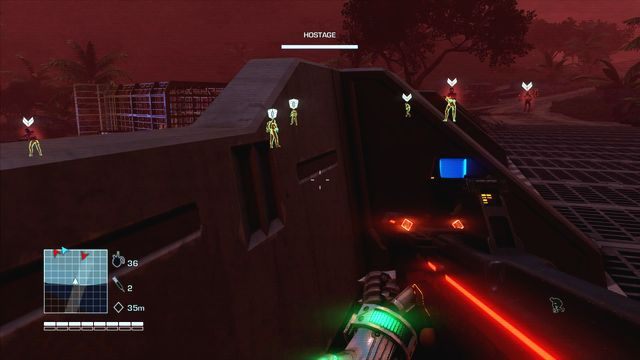 Kieruj się w stronę znacznika celu widocznego na mapie - Baiting the hostage | Far Cry 3 Blood Dragon - Far Cry 3: Blood Dragon - poradnik do gry