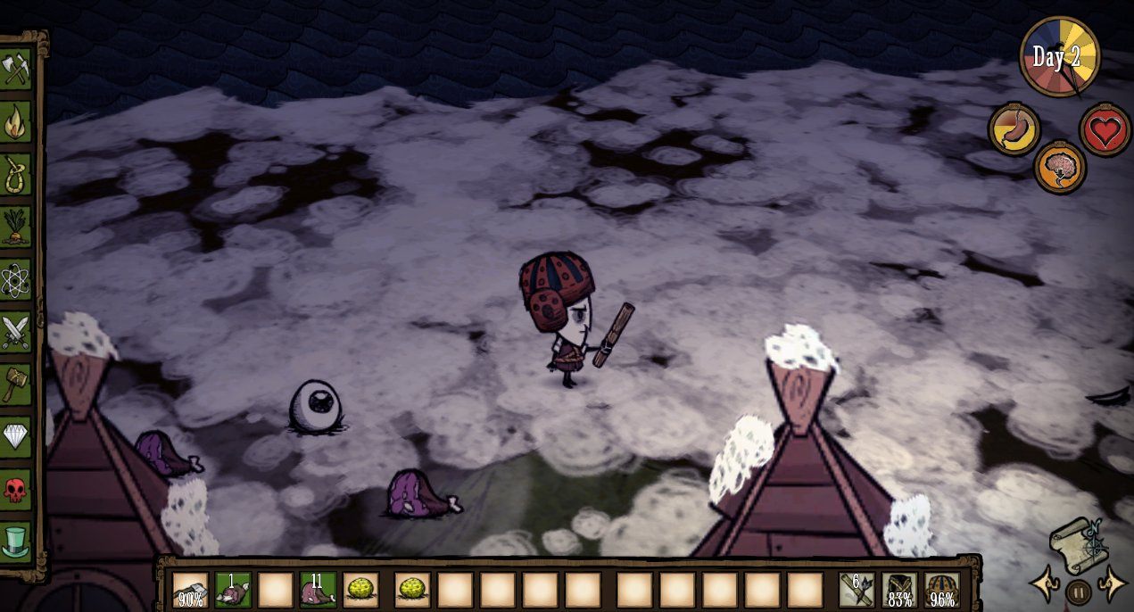 Po śmierci bestia pozostawi po sobie sporo mięsa oraz Deerclops Eyeball - Dont Starve: Bossowie | Walka - Dont Starve - poradnik do gry