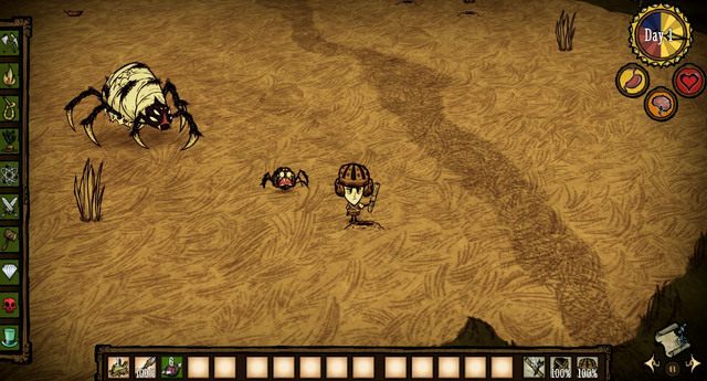 Gdy wszystkie mniejsze stworzenia zginą, ostrzelaj Spider Queen z daleka za pomocą strzałek (Blow Dart) - Dont Starve: Bossowie | Walka - Dont Starve - poradnik do gry