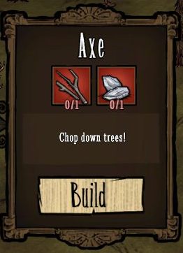 Twoim pierwszym celem powinno być stworzenie siekiery (Axe) - Dont Starve: Dzień pierwszy | Początek przygody - Dont Starve - poradnik do gry