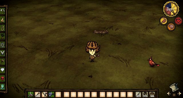 Aby schwytać dziobate zwierzę, ustaw sidła w miejscu gdzie spostrzegłeś ptaka i rozsyp na nich nasiona (Seeds) - Dont Starve: Polowanie | Zdobywanie pożywienia - Dont Starve - poradnik do gry