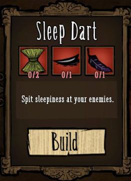 Jeżeli jednak chcesz się naprawdę dobrze przygotować do polowania, zrób sobie zapas usypiających strzałek (Sleeping Darts) - Dont Starve: Polowanie | Zdobywanie pożywienia - Dont Starve - poradnik do gry