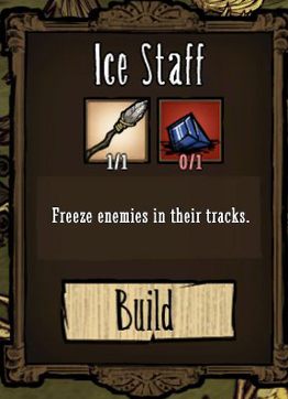 Do wykonania lodowego kostura będziesz potrzebował Blue Gem oraz Spear, a ognisty wymaga Red Gem, Spear oraz 2x Nightmare Fuel - Dont Starve: Magia | Walka - Dont Starve - poradnik do gry