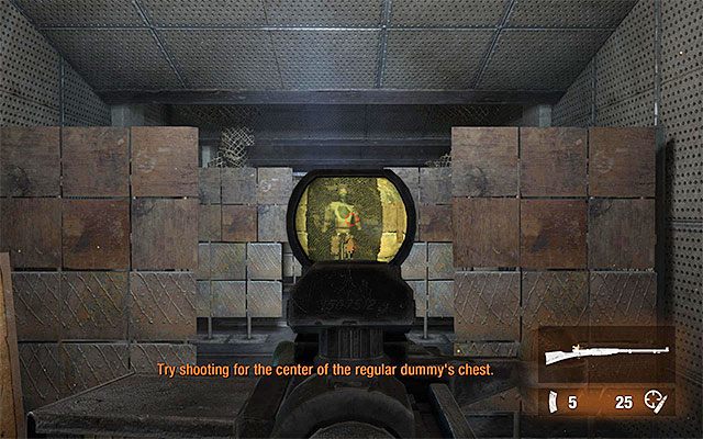 Po dokonaniu wybroru uzbrojenia przejdź do zlokalizowanej na prawo od stojaka strzelnicy - Podążaj za Chanem do miejsca spotkania z Młynarzem | Rozdział 1 - Sparta - Metro: Last Light - poradnik do gry