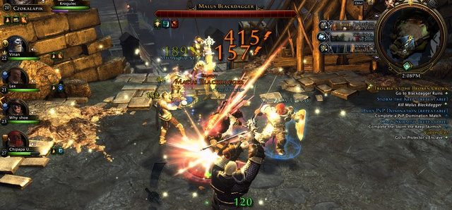 Floating text (damage) pokazuje obrażenia jakie zadałeś, jakie zadano tobie, leczenie ciebie lub kogo i za ile wyleczyłeś ty, takie informacje rozróżnić jest bardzo łatwo po kolorach - Walka w Neverwinter | Podstawy rozgrywki i eksploracja - Neverwinter - poradnik do gry
