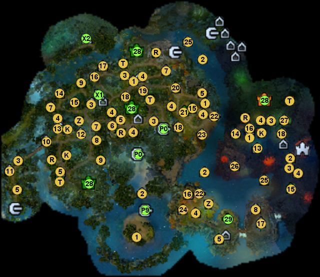 1 - smocza żyła (odnawia wszystkie punkty many bohatera - Mapa 4 - powierzchnia cz.2, lokacje | 3 - Całun Minionego Świata - mapy - Might & Magic: Heroes VI - Cienie Mroku - poradnik do gry