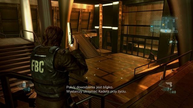 Po krótkiej animacji idź dalej prosto i skorzystaj z windy na końcu korytarza - Objawienia - część II | Epizod 11 | Resident Evil Revelations - Resident Evil: Revelations - poradnik do gry