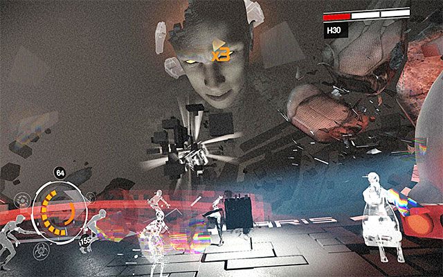 Tradycyjnie już po rozbiciu pierwszej kostki pamięci będziesz musiał powtórzyć wszystkie poprzednie czynności, tak by docelowo przyczynić się do do zniszczenia drugiego takiego samego obiektu - Pojedynek z bossem - H3O - trzecia część | Epizod 8 w Remember Me - Remember Me - poradnik do gry
