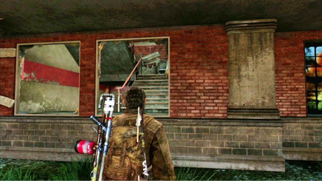 Znajduje się tam budynek, do którego możesz wejść przez wybite okno - Uniwersytet | Podręczniki szkoleniowe i narzędzia w The Last of Us - The Last of Us - poradnik do gry