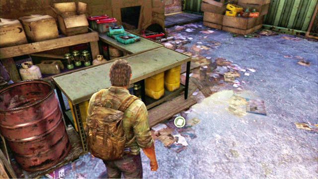 Kartka leży przy jednym ze stołów po lewej - Strefa Kwarantanny | Artefakty i nieśmiertelniki w The Last of Us - The Last of Us - poradnik do gry
