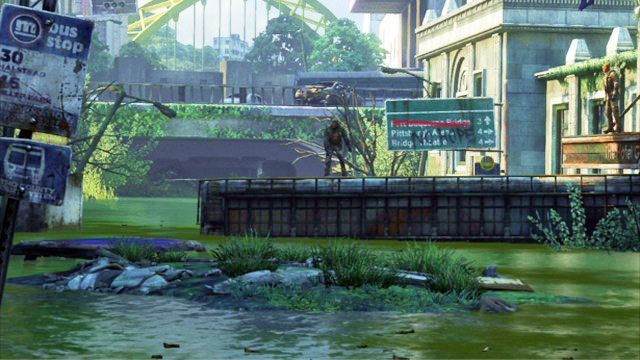 Po obejrzeniu animacji z bandytą zabierającym długą deskę, odwróć się w lewo - Samotna i porzucona (Pittsburgh) | Artefakty i nieśmiertelniki w The Last of Us - The Last of Us - poradnik do gry