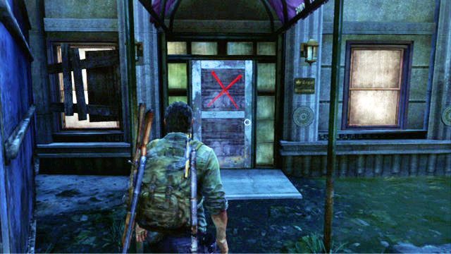 Powinieneś wtedy zobaczyć drzwi oznaczone czerwonym krzyżykiem - Samotna i porzucona (Pittsburgh) | Artefakty i nieśmiertelniki w The Last of Us - The Last of Us - poradnik do gry