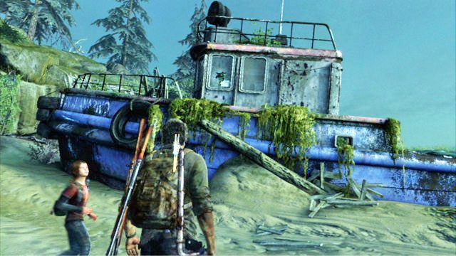 Idąc wzdłuż plaży natkniesz się na opuszczony wrak statku - Przedmieścia - Kanały | Artefakty i nieśmiertelniki w The Last of Us - The Last of Us - poradnik do gry