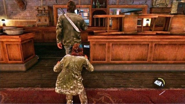 Na początku twoim zadaniem jest zajść mężczyznę od tyłu i dźgnąć go nożem - The Last of Us: David - jak pokonać bossa? - The Last of Us - poradnik do gry