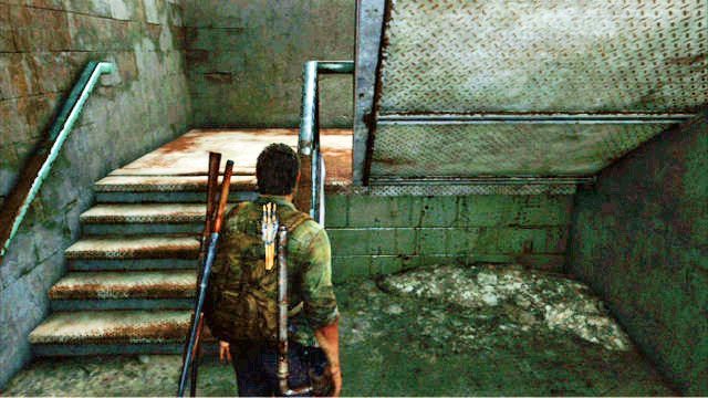 Idź wtedy cały czas w lewo i wdrap się po schodach piętro wyżej - Dzielnica biznesowa i Ucieczka z miasta (Pittsburgh) | Artefakty i nieśmiertelniki - The Last of Us - poradnik do gry
