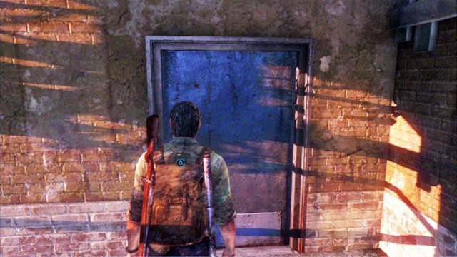 Za pułapką powinieneś iść w prawo, ale wcześniej warto otworzyć za pomocą noża drzwi po lewej - Las | Miasteczko Billa | Solucja The Last of Us - The Last of Us - poradnik do gry