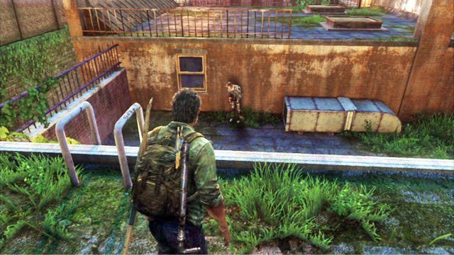 Idąc dalej prosto natkniesz się na pojedynczego zombiaka - Las | Miasteczko Billa | Solucja The Last of Us - The Last of Us - poradnik do gry