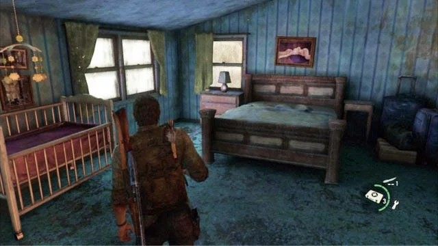 Gdy dotrzesz do kolejnego domu, uważnie przeszukaj górne piętro, a następnie podążaj za Billem - Cmentarz | Miasteczko Billa | Solucja The Last of Us - The Last of Us - poradnik do gry
