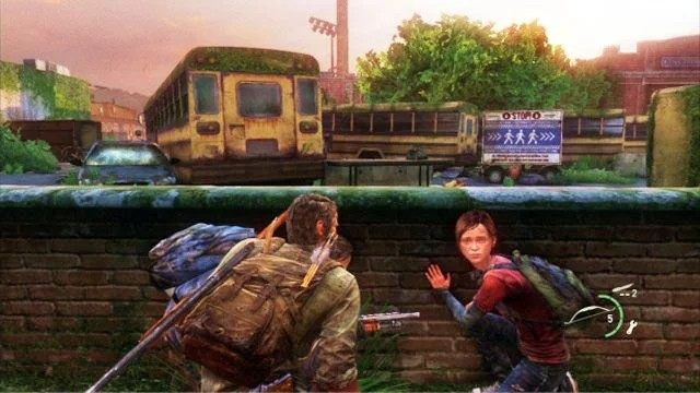 Twoim pierwszym celem jest stwór za murkiem z prawej - Cmentarz | Miasteczko Billa | Solucja The Last of Us - The Last of Us - poradnik do gry